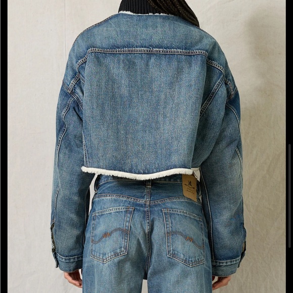 Oversized Cropped Denim and Sherpa jacket - Picture 7 of 8